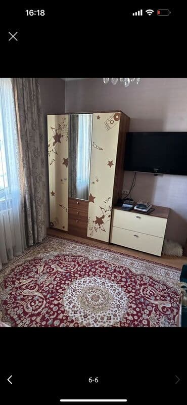 бишкек квартира жибек жолу: 2 бөлмө, 52 м², 106-серия, 3 кабат — 6