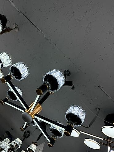 кристалы: Современная потолочная люстра с LED-подсветкой и декоративными — 2