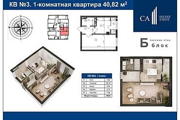 суточные квартиры манас: 1 комната, 41 м², Элитка, 8 этаж, Готовая ПСО (под самоотделку) — 3