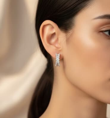 Серьги, Женские, Вставка: Циркон, Б/у