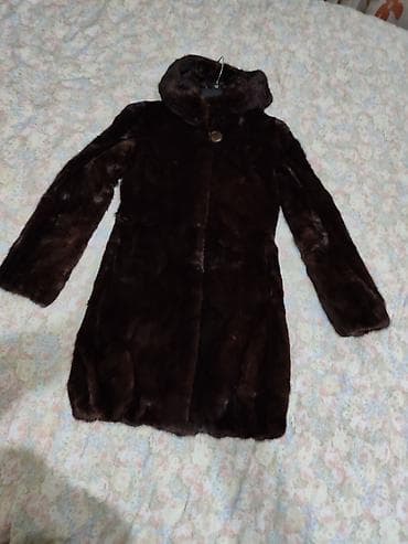 пижама бу: Шуба, Норка, Короткая модель, С капюшоном, XL — 5