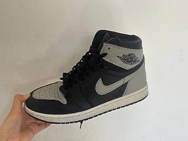 nike tech flece: Nike Air Jordan 1 High, цветовая схема Black/Grey. - Высокие — 3