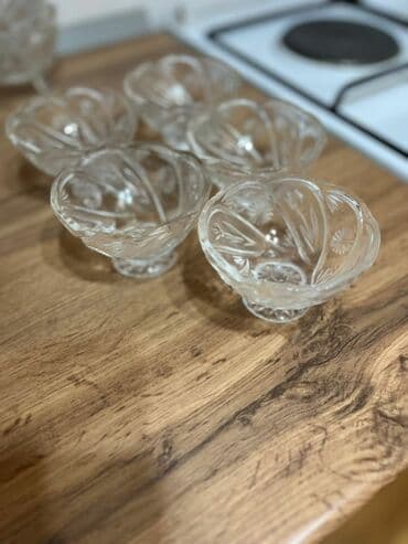 стеклянные посуды: Набор столового хрусталя с классической алмазной и звездчатой гранью — 11