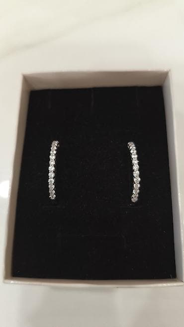 серьги кольца золото: Серьги кольца серебро 925 пробы с цирконами, снаружи и внутри — 3