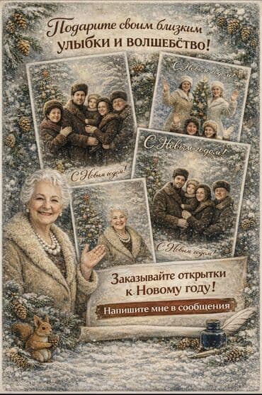 Гирлянды: Могу сделать любое количество новогодних открыток — для семьи, друзей — 1