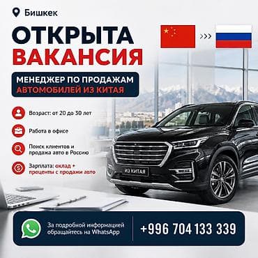Вакансия: менеджер по продажам автомобилей из Китая (Бишкек) - Формат — 1