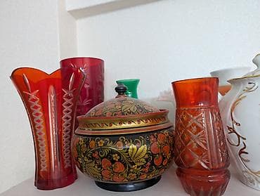 Освещение: Коллекция декоративных ваз и конфетниц из стекла и хрусталя. Состав — 9