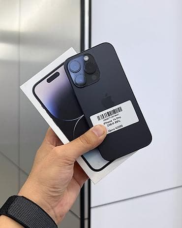 IPhone 14 Pro, Б/у, 256 ГБ, Jet Black, Коробка, Защитное стекло, Чехол, В рассрочку, 89 %