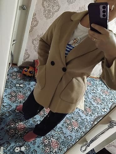 Пальто, Тренчкот, Осень-весна, По колено, С поясом, Стандарт