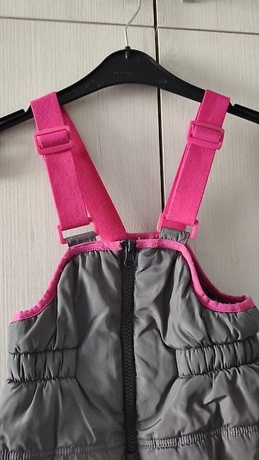 плащевка: Детский утеплённый полукомбинезон для зимы/межсезонья. - Цвет: серый — 3