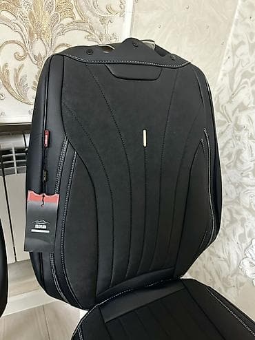 чехол для сидении: Чехлы Кожаные, С подушкой, цвет - Черный, Новый, Самовывоз — 7