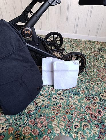 детские коляски 2 в 1: Детская коляска для двойни, модульная, черная - Компоновка «тандем» — 2