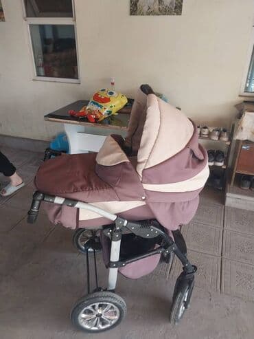 коляска для двойни 3 в 1 бу: Коляска, цвет - Коричневый, Б/у — 4
