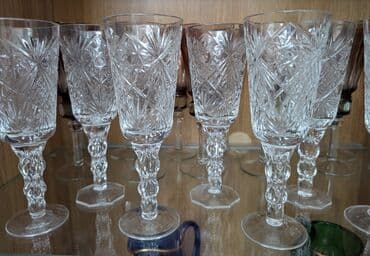 Декор и интерьер: Продаётся хрустальные фужеры!!!! Винтаж!!!! Ссср!!!! Сервантное — 7