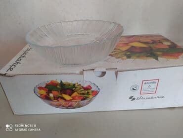 стеклянный шкаф для посуды: Каробкада 6 штуктан,жаны вареница,конфетница,салатницалар.Баардыгын — 1