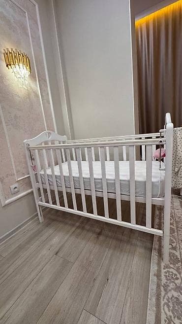 Балдар дүйнөсү: Продаю детскую кроватку с качающимся маятником, состояние новое — 6