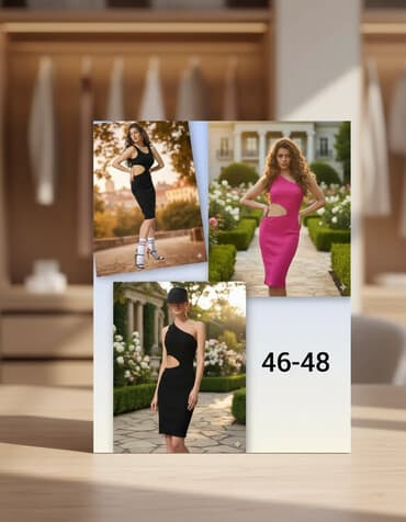 Повседневное платье, Осень-весна, Короткая модель, Хлопок, Прямое, L