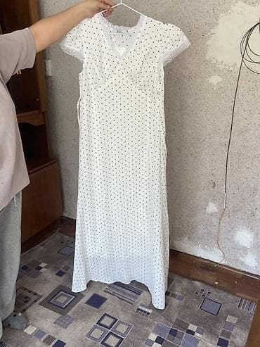 pull beer: Повседневное платье, Лето, Длинная модель, Шелк, На запах, L — 1