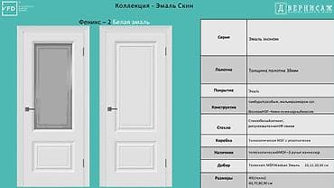 solutions upper: Межкомнатная дверь «Феникс‑2» из коллекции «Эмаль Скин», цвет — белая — 1