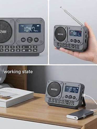 retro mp3: Портативный FM‑радиоприёмник с цифровым дисплеем - Диапазон FM — 1