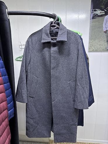 Мужское пальто MAX MADE, классический крой - Цвет: серый меланж -