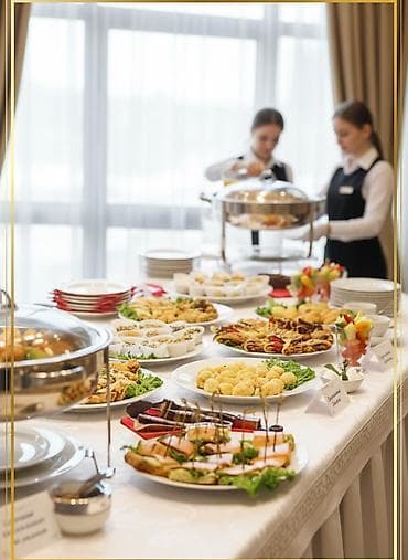 Выездные банкеты | Организатор-администратор, Официанты, Повара | Фуршетный стол