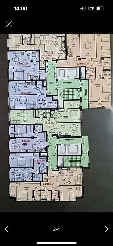 gala group: 1 комната, 58 м², Элитка, 4 этаж, Готовая ПСО (под самоотделку) — 2