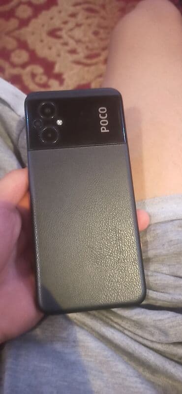 кнопачный телефон: Poco M5, Б/у, 128 ГБ, цвет - Черный, 2 SIM — 2