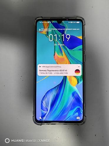 nokia 1: Huawei P30, Б/у, 128 ГБ, цвет - Голубой, 2 SIM — 1