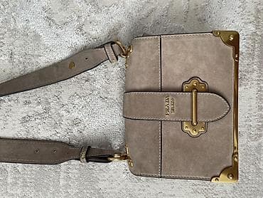 Классические сумки: Сумка Prada оригинальная, замша, бежево‑тауповый цвет. - Форма — 2