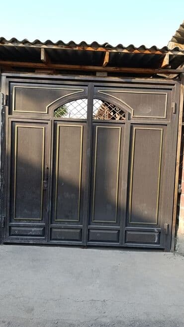 сварчный апарат: Металлические распашные ворота с калиткой - Материал: сталь, фасад с — 2