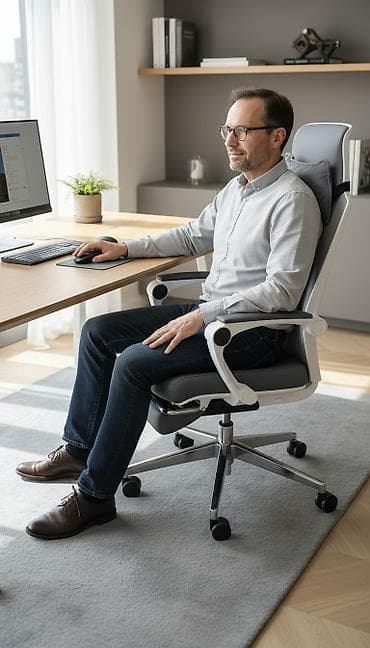 Офисное кресло, С колесиками, цвет - Серый