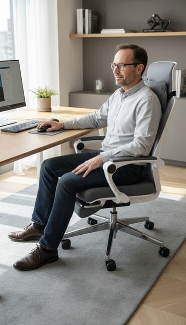 кресло для офис: Офисное кресло, С колесиками, цвет - Серый — 1