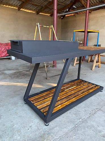 оборудование кафе: Мангал. Проф труба 40х60 лист 4мм. Мангал 1 метр стол 1 метр — 2