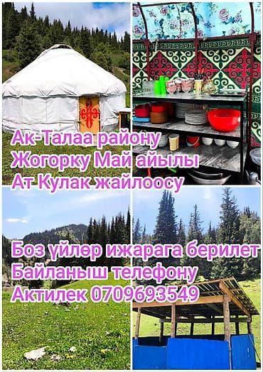 Аренда юрт на жайлоо Ат Кулак (район Ак‑Талаа, село Жогорку Май). Что — 1
