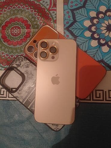 Техника и электроника: IPhone 16 Pro Max, Б/у, 1 ТБ, Золотой, Защитное стекло, Чехол, 95 % — 1