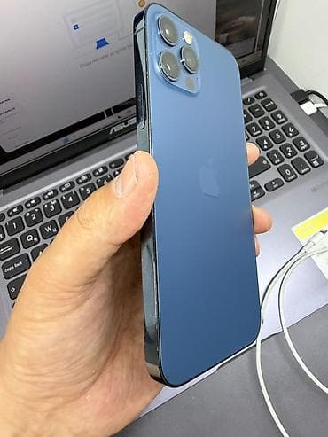 redmi note 19: IPhone 12 Pro, Б/у, 128 ГБ, Pacific Blue, Кабель, 77 % — 3
