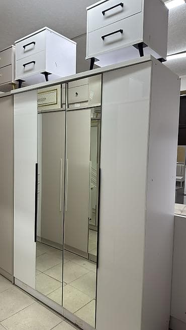 Эмерек гарнитурлары: Уктоочу бөлмө гарнитуру, Жаңы, Эки кишилик керебет, Шкаф, Комод, МДФ, Акысыз жеткирүү — 9