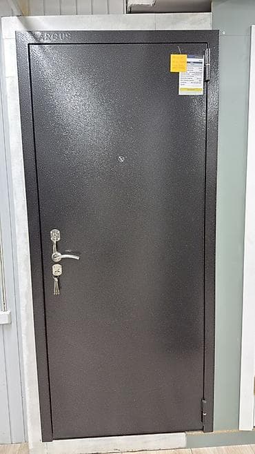 Двери для домов и квартир, Металлическая, Одностворчатая, Правосторонняя, цвет - Серый