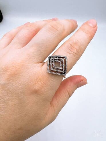 свадебное платья для беременных: Кольцо, Коктейльное, Проба 925, Женские, Фианит, Новый — 15