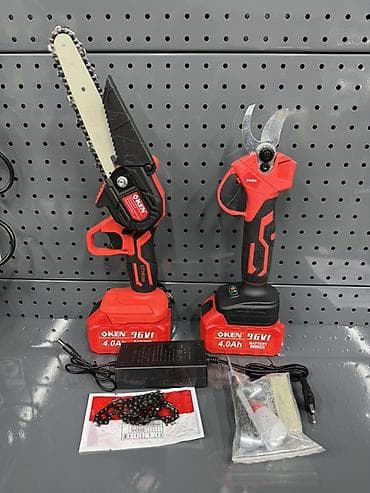 Кол шаймандары: Набор аккумуляторного садового инструмента OKEN 96V 4.0Ah в чемодане — 1