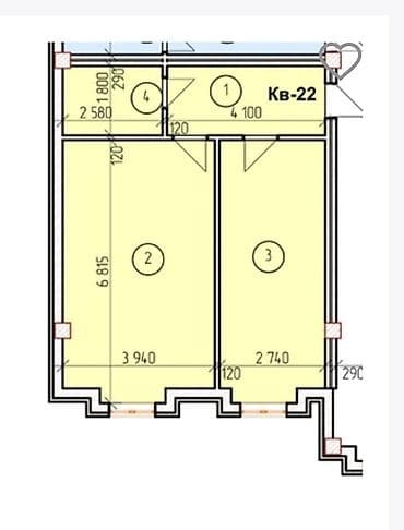 квартиры под самоотделку: 1 комната, 52 м², 7 этаж — 4