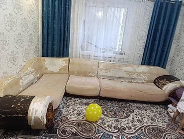 угловой диван с креслами: Угловой диван, C подушками — 1