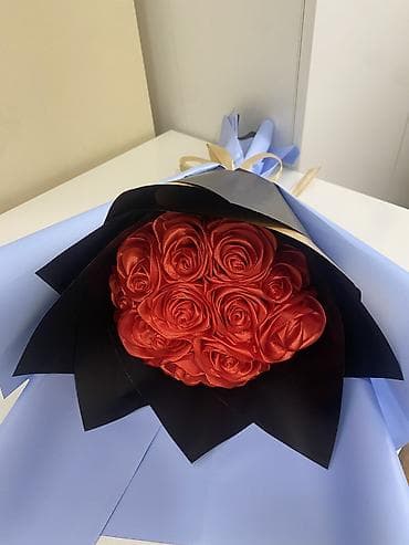 букет из ленточек: Букет из атласных роз 🌹 Не завянет, не потеряет форму и будет — 3