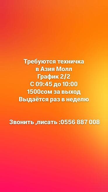 Требуется Уборщик, Ресторан, кафе, гостиница, График: Два через два, Полный рабочий день