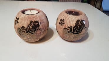 Подсвечники стильные дизайнерские. Керамика. 2 шт. Цена за оба. В