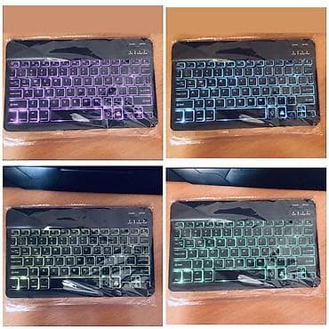 Техника и электроника: Тихая Беспроводная Bluetooth-клавиатура с подсветкой + зарядка — 1