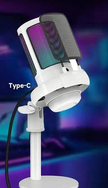 акустические системы sharp с микрофоном: USB-микрофон с подсветкой RGB и подключением Type‑C - Подключение — 1