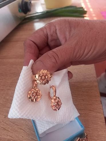 обувь 36 размер: Серьги, Проба 585, Женские, Б/у — 3