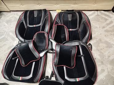 Чехлы Экокожа, С подушкой, цвет - Черный